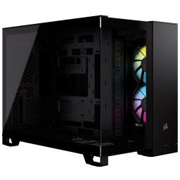 Carcasă micro-ATX Corsair 2500X Link RGB, din sticlă securizată - neagră