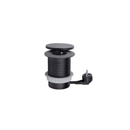 Solight PP119CWB - priză încastrată cu încărcare wireless 10 W, 1x priză + USB A+C, negru