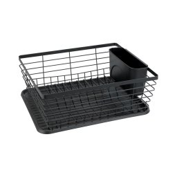 WENKO 54766100 - Scurgător pentru vase Black Outdoor Kitchen, 36 x 30 cm, negru/negru