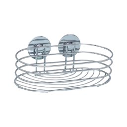 WENKO 18775100 - Poliță rotundă TURBO-LOC din oțel, 23,5 x 13,5 cm, crom lucios
