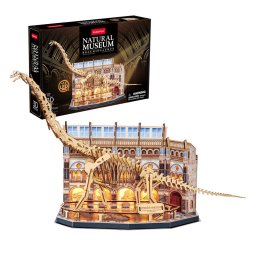 Cubic fun - puzzle 3d cu led muzeul natural brachiosaurus 217 piese
