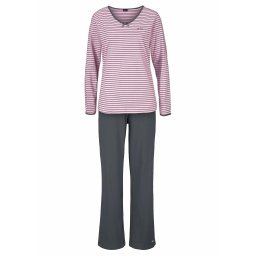H.I.S Pijama gri închis / roz