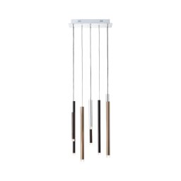 Brilliant - LED CEMBALO, lustră suspendată pe cablu, cu reglare a intensității, LED 32W, 230V, crom/negru/maro