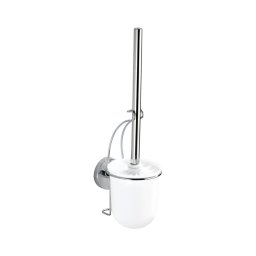 WENKO 20898100 - Perie WC VACUUM-LOC MILAZZO 10x34 cm inox/crom lucios/alb