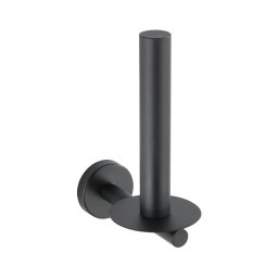 WENKO 24262100 - Suport pentru hârtie igienică BOSIO BLACK, 8 x 18 cm, inox/argintiu