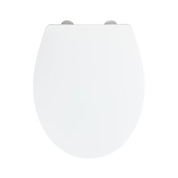 WENKO 24516100 – Capac WC, 37 x 44,5 cm, alb/argintiu, rezistență la sarcină 300/350 kg