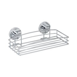 WENKO 20883100 - Poliță rotundă VACUUM-LOC din oțel, 26 x 15,3 cm, crom lucios