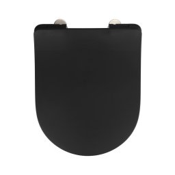 WENKO Capac WC SEDILO 23827100-WC, 45,2 x 36,2 cm, negru/argintiu