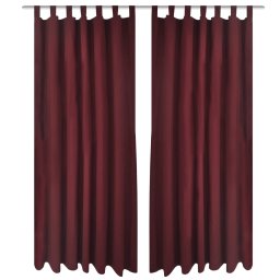 Draperii micro-satin cu bride, 140 x 175 cm, bordo, 2 buc. GartenMobel Dekor