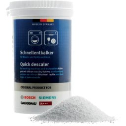Pudra de decalcifiere BOSCH 00312341, pentru masinile de spalat rufe, Indeparteaza eficient depunerilor de calcar, 250g
