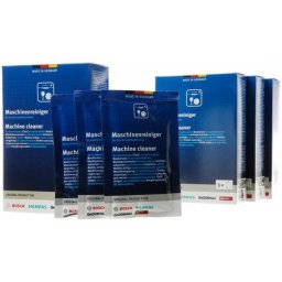 Set Bosch by ORO-Produkte 00312259, 4 cutii de 00312195, Pentru masinile de spalat vase, Inlatura eficient grasimea, amidonul si reziduurile de proteina, Curata eficient furtunurile si pompa