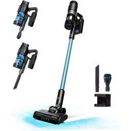 Aspirator vertical 3 in 1 Rockstar 1500 Ray Pure, Putere 215W, 25.2V Li-Ion, 12kPa, Autonomie 45min, Rezervor 500ml, Albastru-Negru