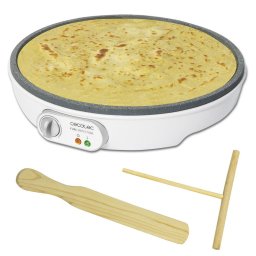 Aparat pentru preparat clatite CECOTEC, 8009, 1000W, Diametrul placii 30cm, Alb