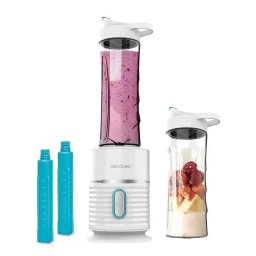 Blender Cecotec Power Titanium 500 EasyGo 03987, 500W, 2 recipiente 600ml, 2 tuburi frigorifice, Alb
