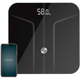 Cantar de baie Cecotec 4152 Surface Precision 9750 Smart Healthy, Maxim 180Kg, FourPrecision, TenBIA, Functie BabyWeight, Afisaj LED, Negru