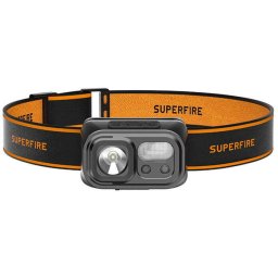 Lanterna LED pentru cap Superfire HL23-A, 220lm, 120m, 1600mAh, Lumina rosie, incarcare USB-C, control miscare