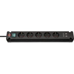 Prelungitor Brennenstuhl Bremounta 5 prize, 2 USB-uri, 3m, Buton On Off, prindere in suruburi