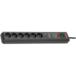 Prelungitor Brennenstuhl Secure-Tec 6 prize, Protectie supratensiune, Intrerupator, 3m