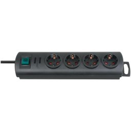 Prelungitor Brennenstuhl Primera-Line 4 prize 1.5m, H05VV-F 3G1,5, Negru