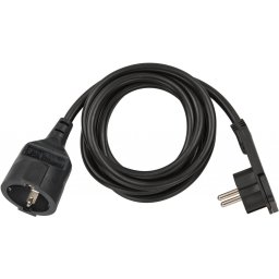 Cordon Prelungitor Brennenstuhl, cu cap plat, H05VV-F 3G1.5, 2m, Negru