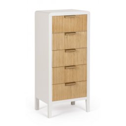 Dulap cu cinci sertare, alb, 40x30x92 cm, Charley, Yes