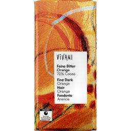 Ciocolata amaruie cu cacao 70% si ulei de portocale, vegana bio 80g