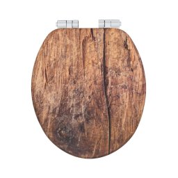 WENKO 25226100-WC Capac WC RUSTIC 35,5x42,5 cm maro/argintiu