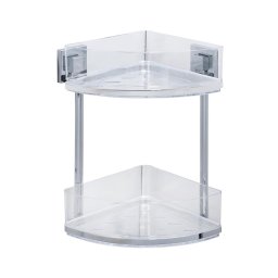 WENKO 22690100 - Raft de colț VACUUM-LOC QUADRO ED, 28 x 32,5 cm, argintiu/crom lucios