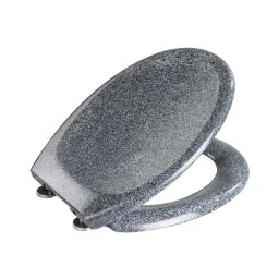 WENKO 18902100-WC Capac WC OTTANA 44,5 x 37,5 cm, granit/gri/argintiu