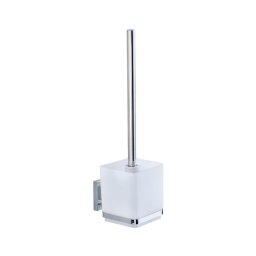 Perie WC WENKO 22695100-WC VACUUM-LOC QUADRO ED 9,5x37 cm argintiu/crom lucios/transparent