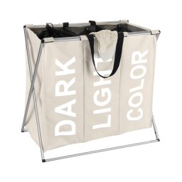 WENKO 3440113100 - Coș pentru rufe TRIO 63 x 57 cm bej/negru/argintiu