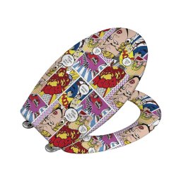 WENKO 22797100-WC Capac WC POP-ART 45x38 cm multicolor/argintiu