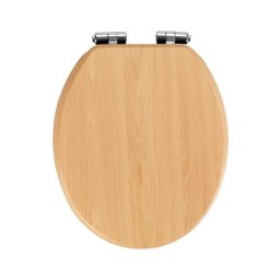 WENKO 22979100-WC Capac WC Fag natural 35,5x42,5 cm maro/argintiu