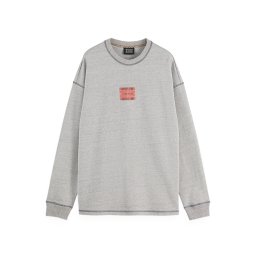 SCOTCH & SODA Futer Loose Fit Labelshirt 181533 030 grey melange