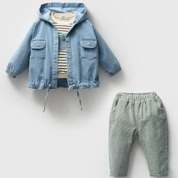 Set Casual 3 Piese Baietei Beckam Denim