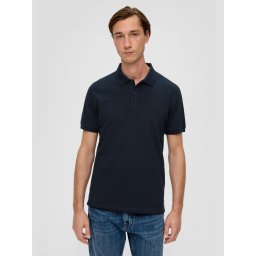 Tricou polo barbati, din bumbac cu croiala Regular Fit, logo, Bleumarin (SELECTATI MARIMEA: L)