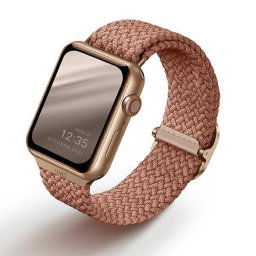 Husa UNIQ pasek Aspen Apple Watch 44/42/45mm Series 4/5/6/7/8/SE/SE2 Braided różowy/grapefruit pink