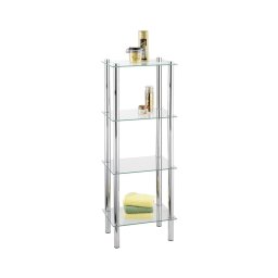 WENKO 15853100 - Etajeră YAGO 40 x 104 cm, inox/argintiu/transparent
