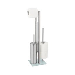 WENKO 25399100 - Perie WC RIVALTA, 18x70 cm, argintiu/alb/negru