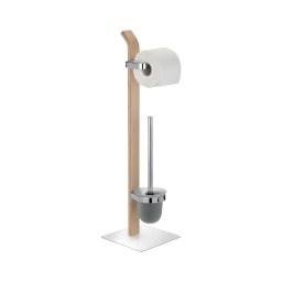 WENKO 20397100 - Perie WC SAMONA 20 x 71,5 cm crom/maro/satinat
