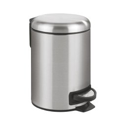 WENKO 22702100 - Coș de gunoi LEMAN 17 x 25 cm, inox satinat/negru