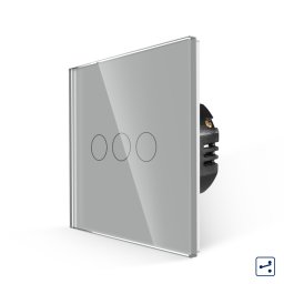 Intrerupator Triplu Cap Scara cu Touch din Sticla LUXION, Serie A SmartElectro IntelligentHouse