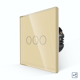 Intrerupator Triplu Cap Scara cu Touch din Sticla LUXION, Serie A SmartElectro IntelligentHouse