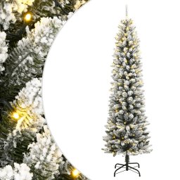 Brad de Craciun artificial 150 LED-uri si zapada, 120 cm GartenMobel Dekor