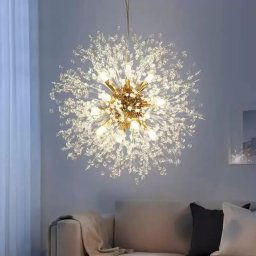 Candelabru Cristal Schonbrunn, 12x G9, Diametru 60cm, Auriu Lucios, Inaltime Reglabila ModernLight Concept