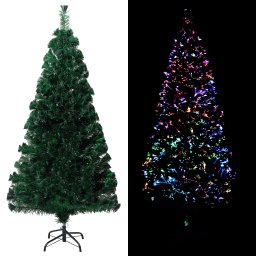 Pom de Craciun artificial cu suport, verde, 120cm, fibra optica GartenMobel Dekor