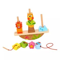 Tooky Toy: Jucărie de echilibrare și șirag cu turn de animale