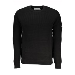 Calvin Klein Men's Regular Fit Cotton Crew Neck Long Sleeve Black Sweater