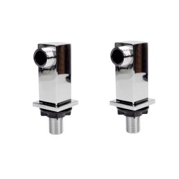 Set 2 buc cot adaptor 1/2x3/4 , model dreptunghiular, pentru montaj baterie baie pe cada, alama, cromat