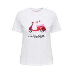 ONLY Tricou 'KITA' roz / roșu / negru / alb